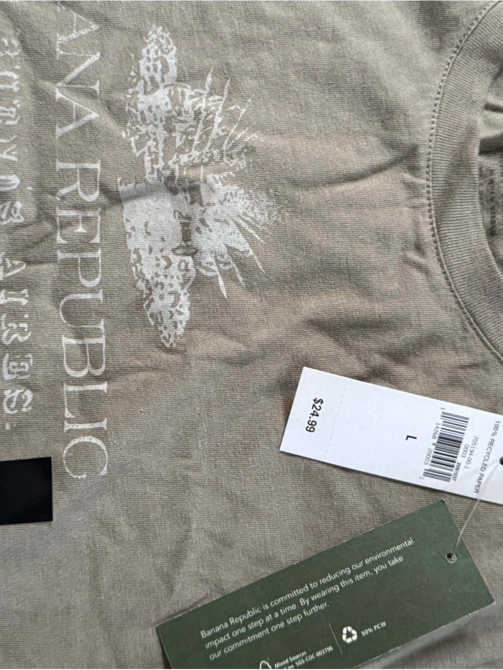 Banana Republic Olive Green Logo Graphic Tee